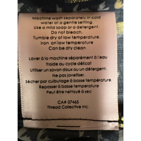 NEW! Badgley Mischka Black White Sheer Button Tassle Blouse Women's Small - Picture 10 of 10